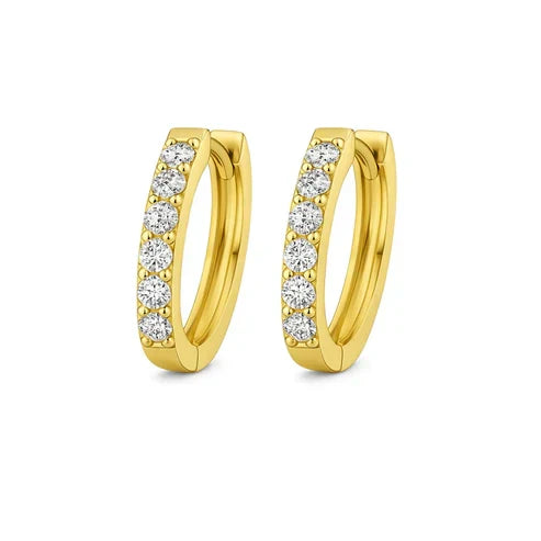 Moissanite Hoop Huggie Earrings