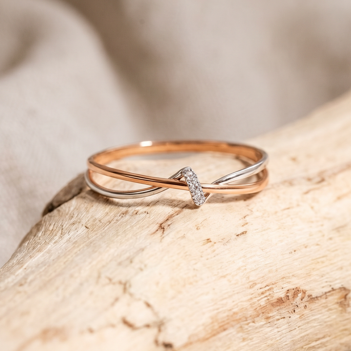 Vintage Gold and Silver Twisted Band Ring