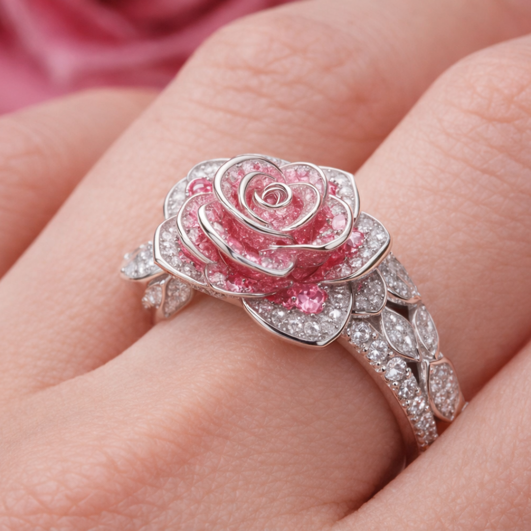 Rose Blossom Silver Ring