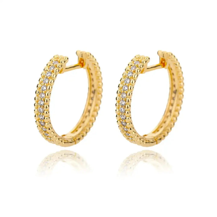 Decorative Crystal Hoop Earrings