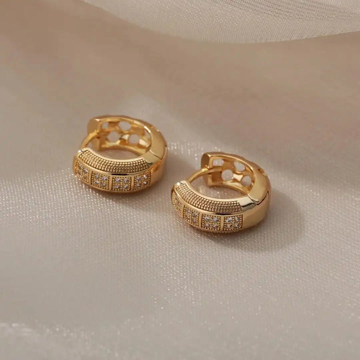 Timeless Hoop Earrings with Cubic Zirconia Accents