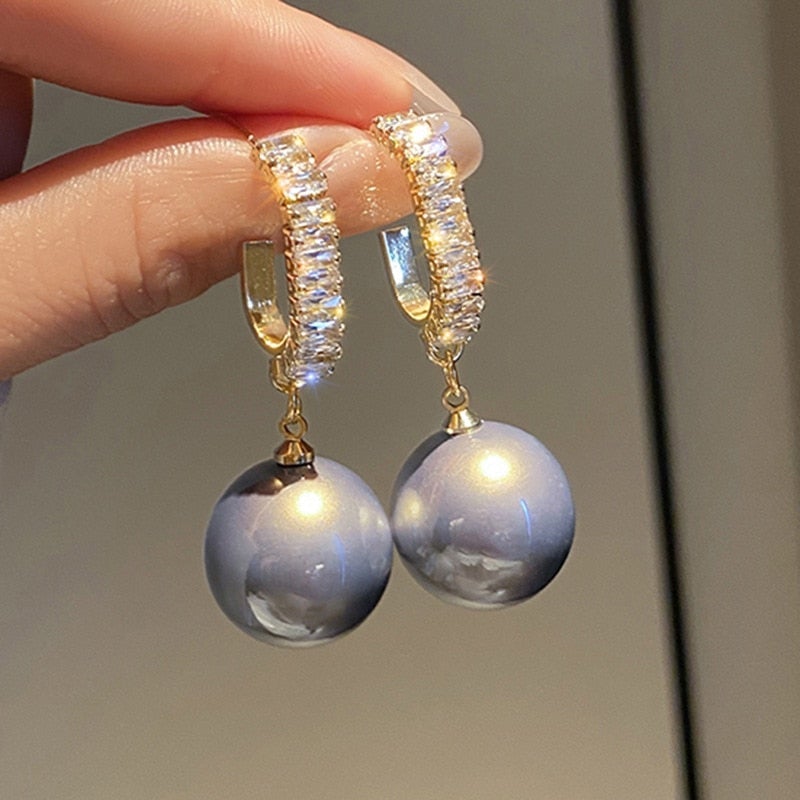 Sophisticated Pearl and Zirconia Earrings