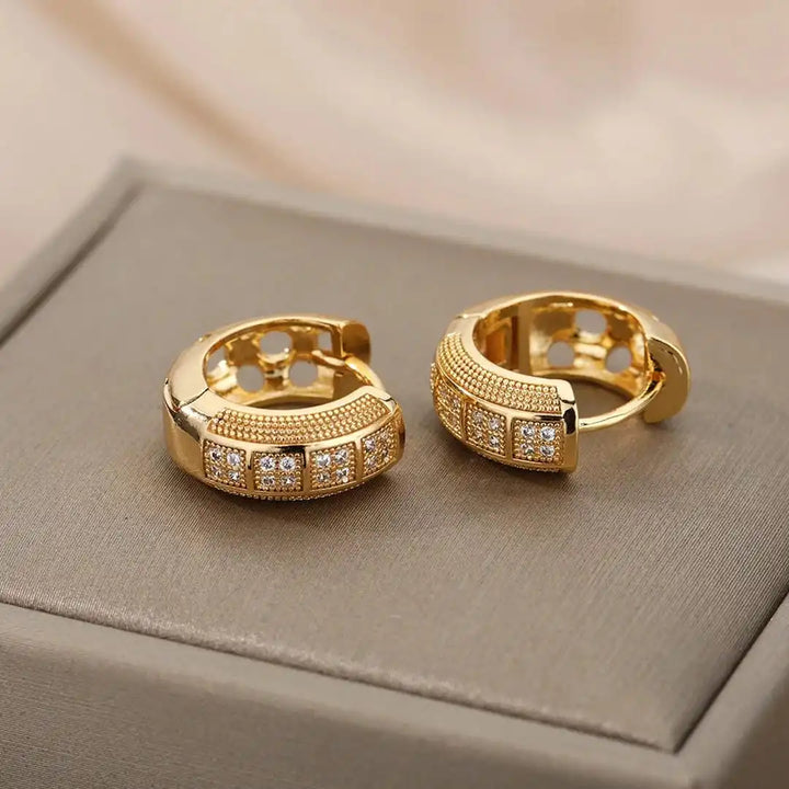 Timeless Hoop Earrings with Cubic Zirconia Accents