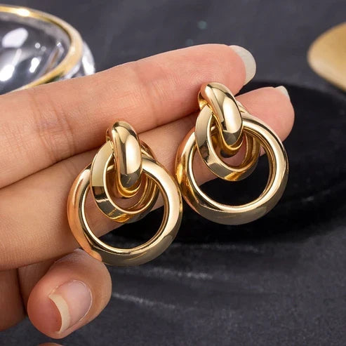 Opulent Golden Earrings