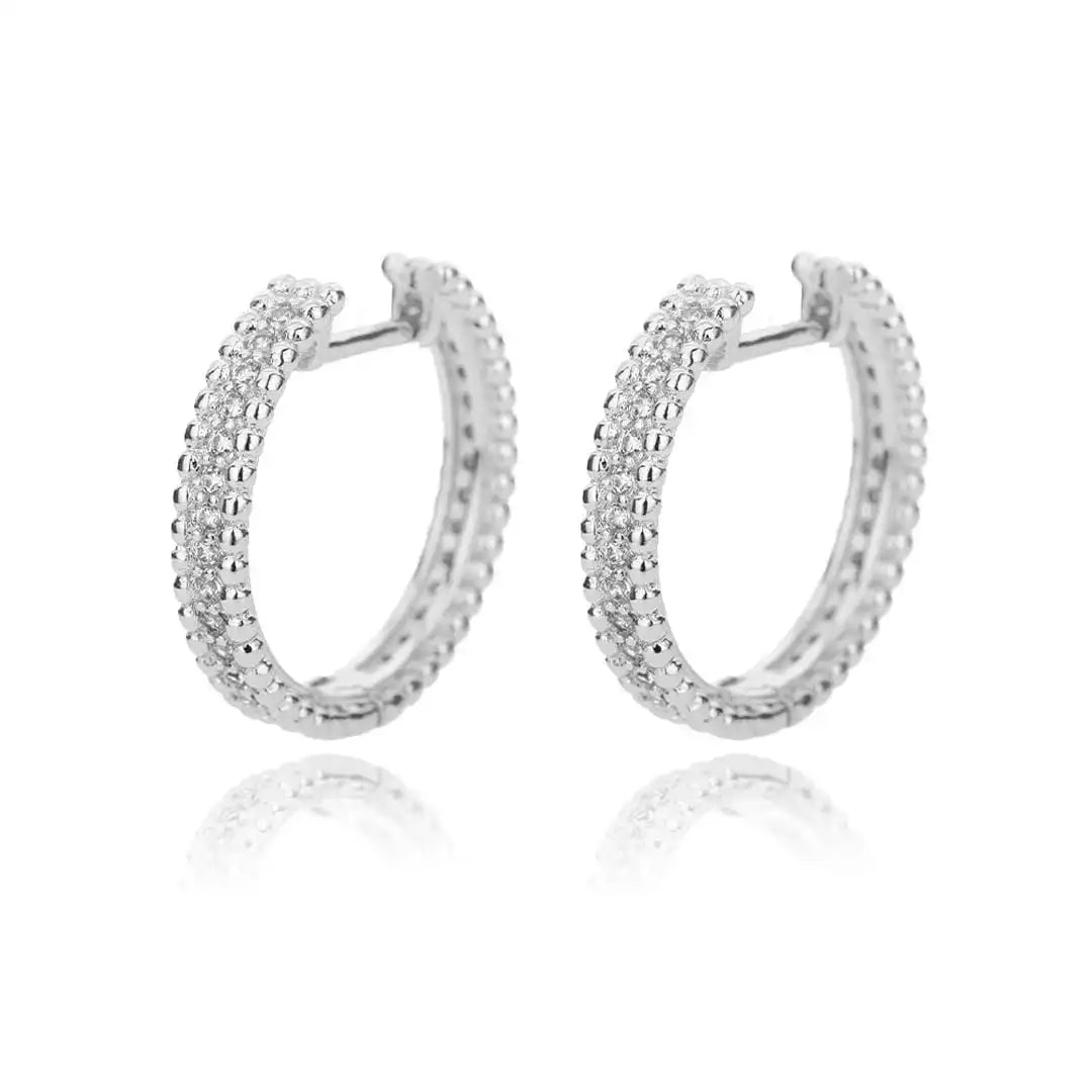 Decorative Crystal Hoop Earrings