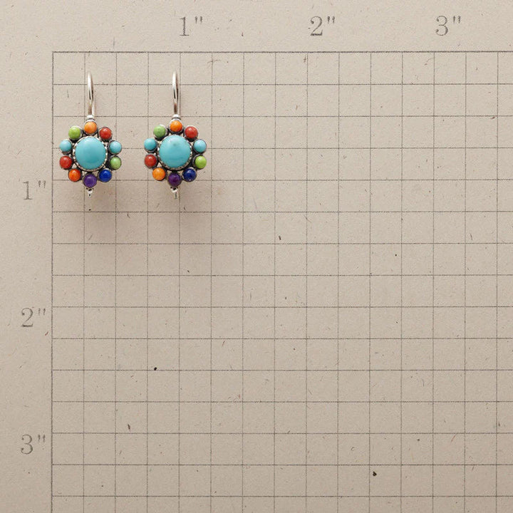 Iris - Vintage-Inspired Turquoise Hoop Earrings