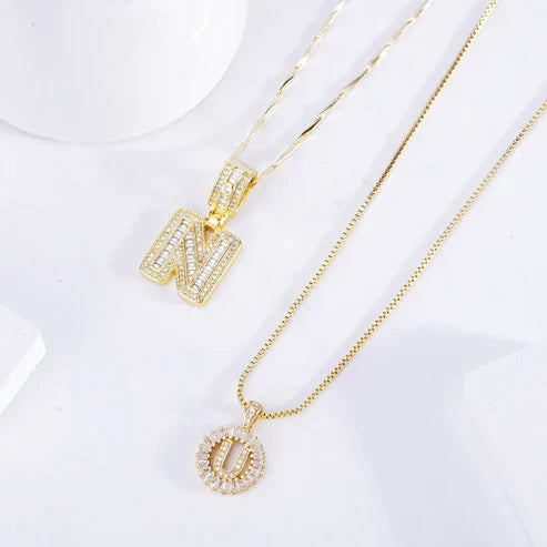 Pavé Initial Necklace Set