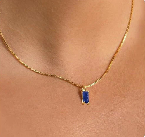 Sleek Sapphire Pendant Necklace