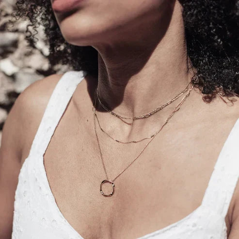 Triple Row Open Circle Necklace