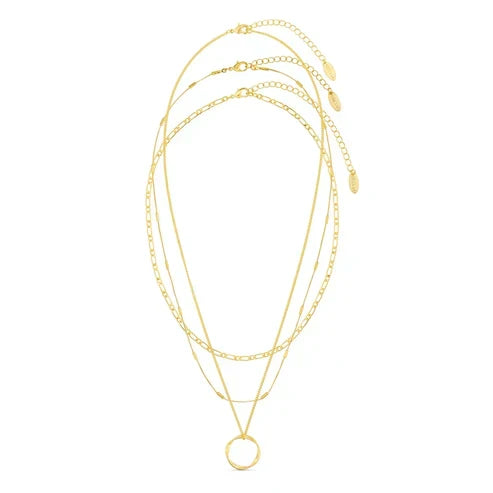 Triple Row Open Circle Necklace