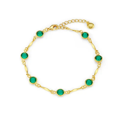 Emerald Connected Chain Bracelet