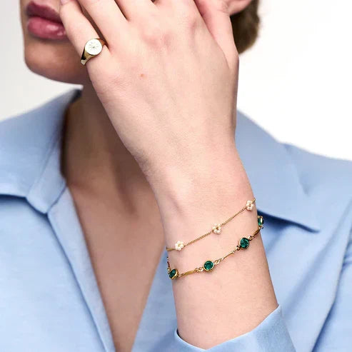 Emerald Connected Chain Bracelet
