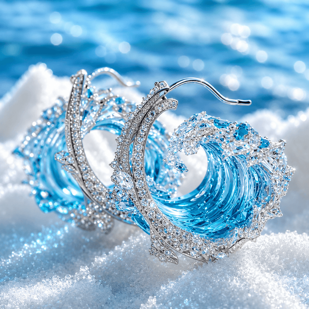 Ocean's Promise White Gold Earrings
