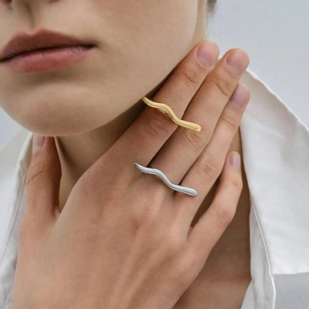 Elegant Golden Twig Ring
