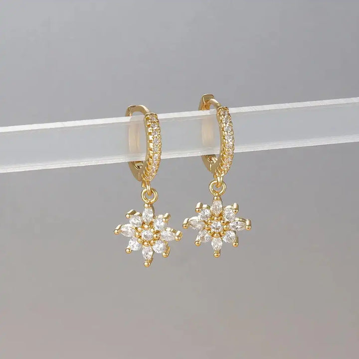 Eternal Crystal Snowflake Drop Earrings