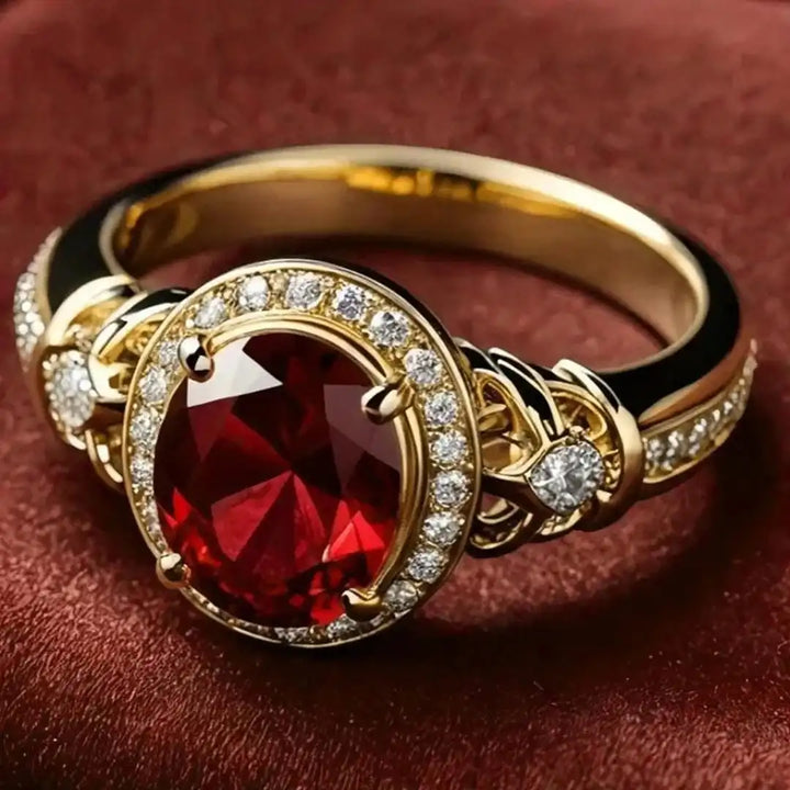 Ruby Halo Knot Statement Ring