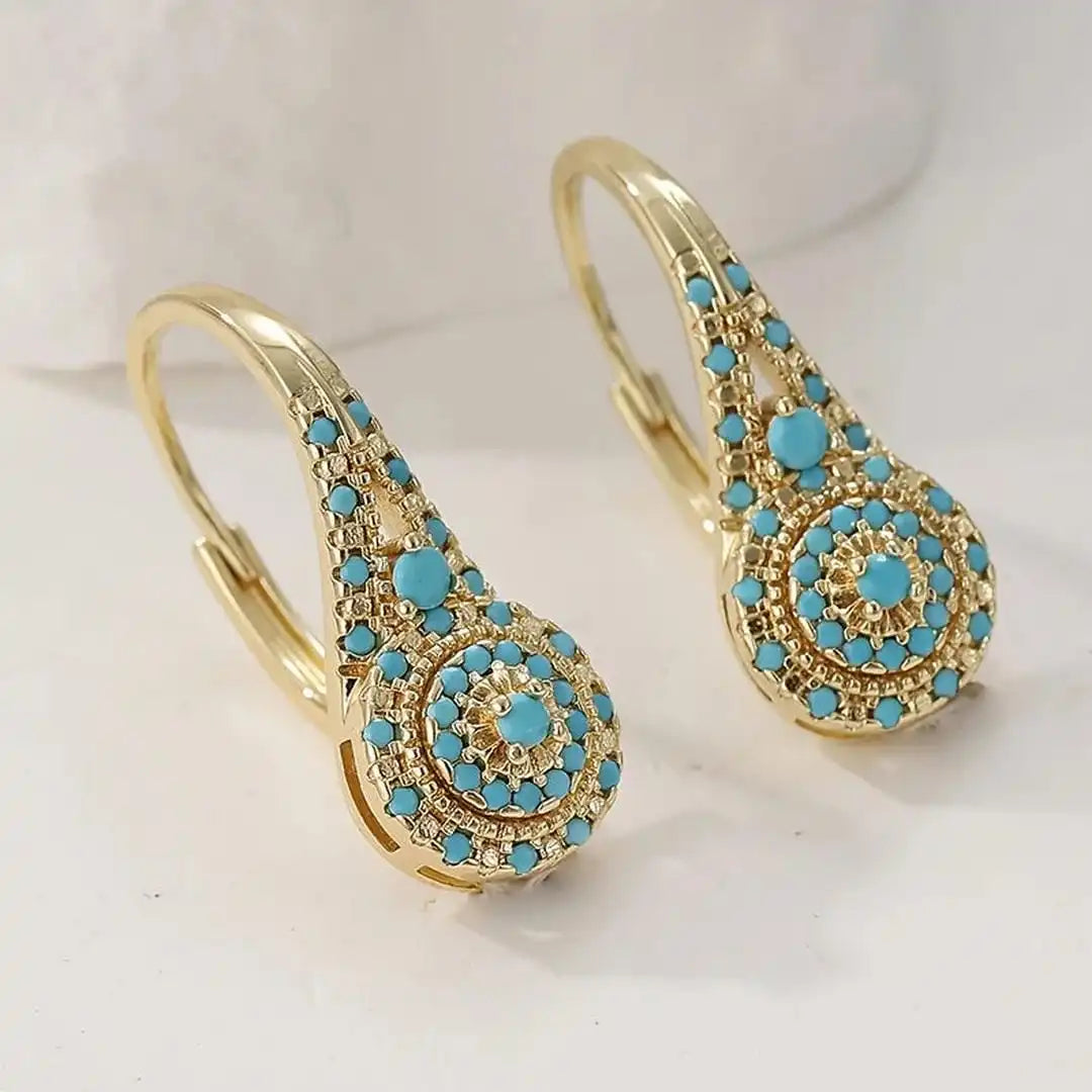 Stylish Turquoise Mandala Earrings