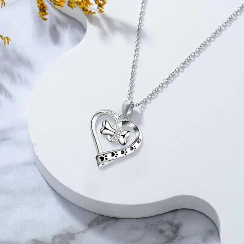 2-Piece Charm Jewelry Set Featuring Paw, Heart, and Bone Designs