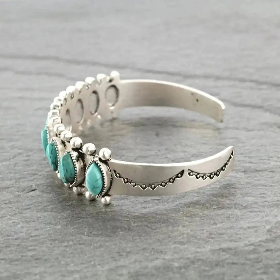 Vintage Tibetan Silver Gemstone Bracelet