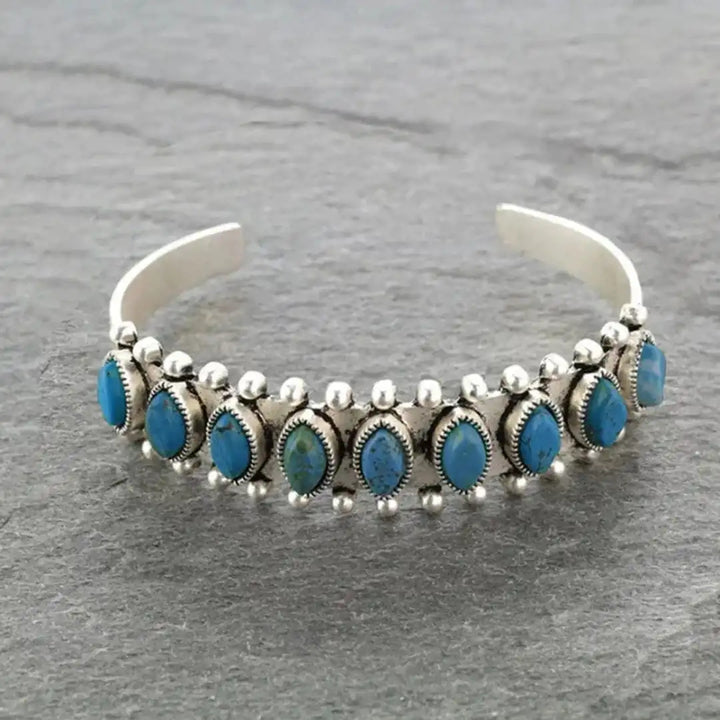 Vintage Tibetan Silver Gemstone Bracelet