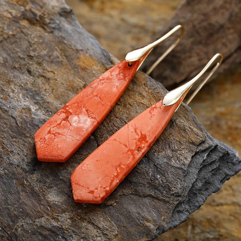 Autumn Radiance Triangle Jadeite Earrings