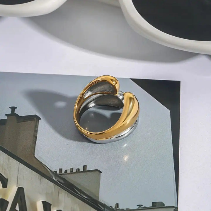 Two-Tone Gold and Silver Stackable Ring
