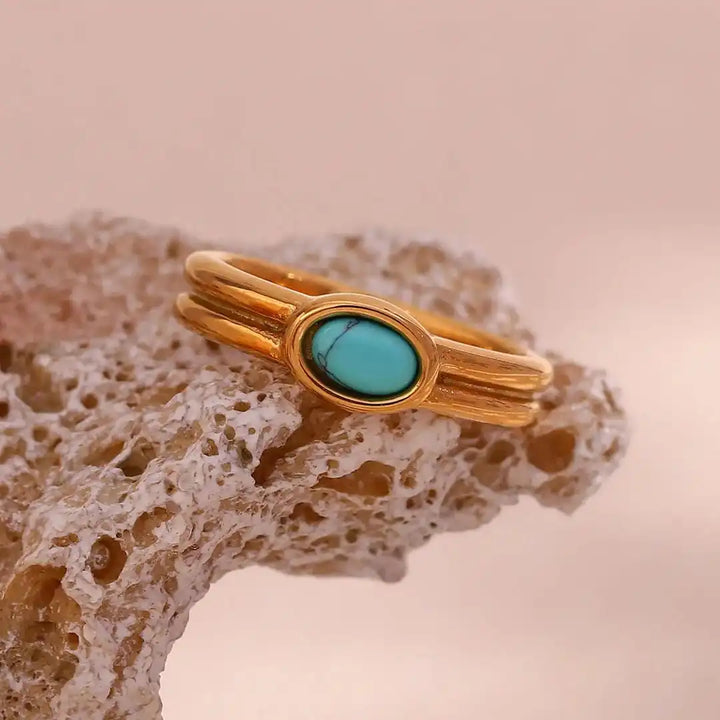 Vintage Gold Natural Stone Ring
