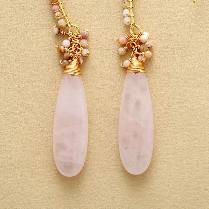 Elegant Amazonite and Gold Drop Earrings