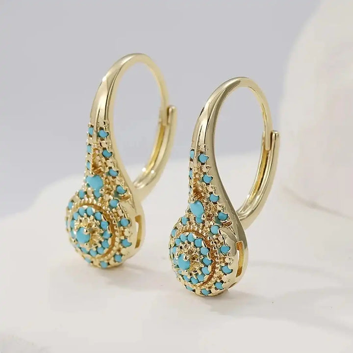Stylish Turquoise Mandala Earrings