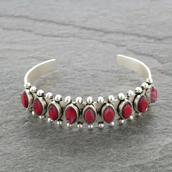 Vintage Tibetan Silver Gemstone Bracelet
