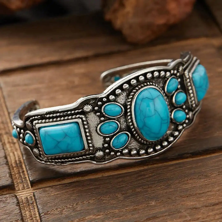 Vintage Bohemian Turquoise Cuff Bracelet