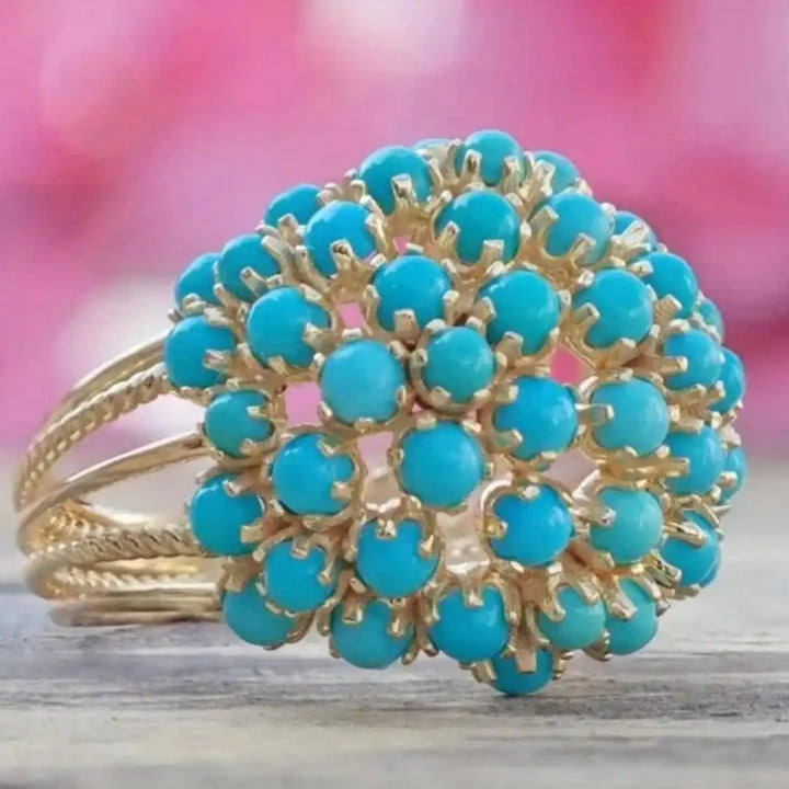 Bohemian Layered Ring Featuring Turquoise Bead Accents