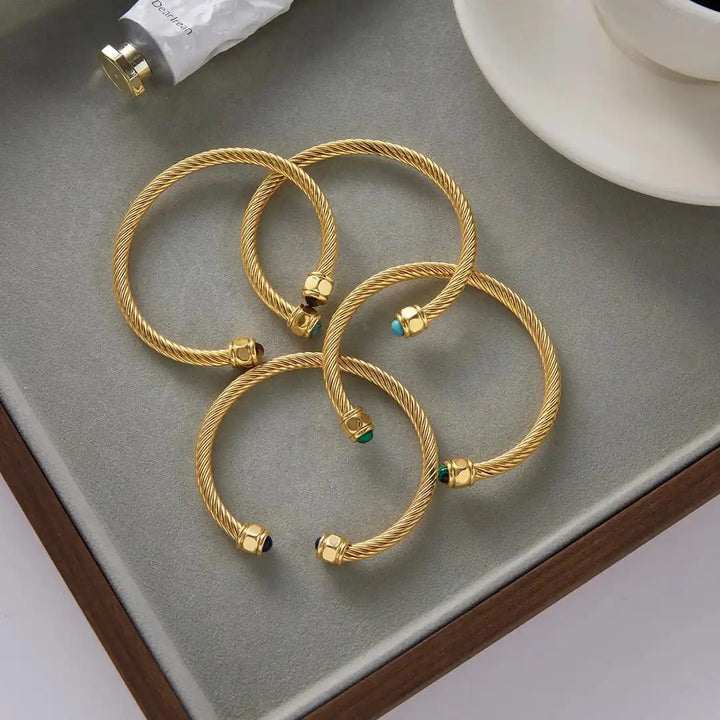 Vintage Gold Adjustable Gemstone Bracelet