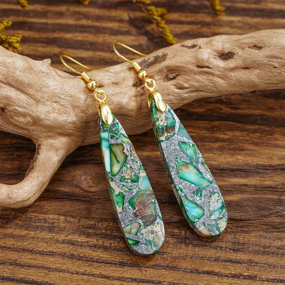 Spiraled Soulstone Drop Earrings