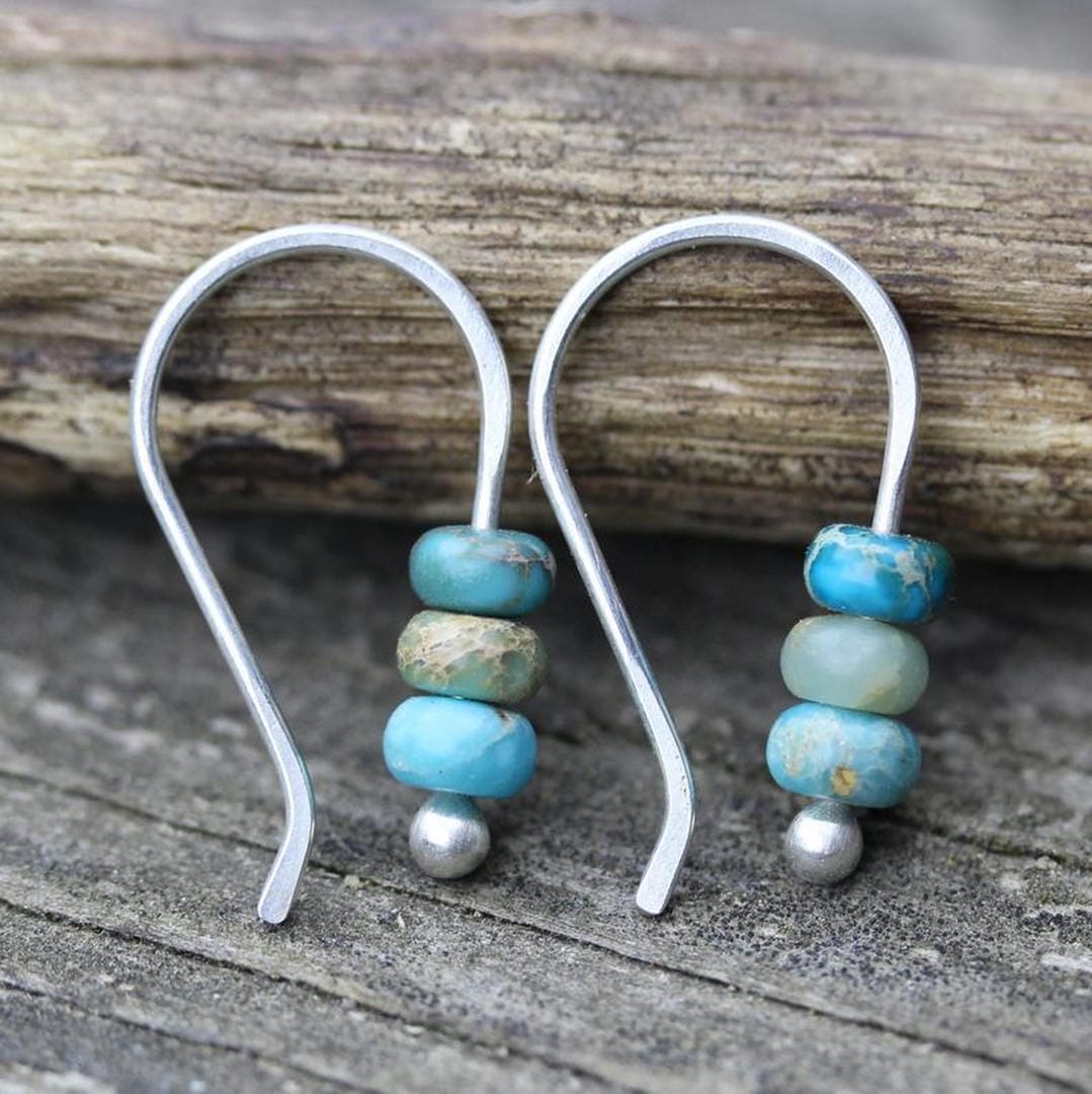 Aqua Stone Drop Earrings