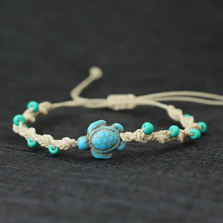 Bohemian Turtle Beaded Bracelet with Cord
