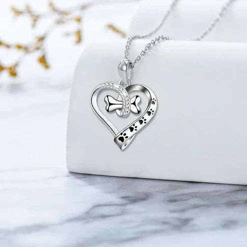 2-Piece Charm Jewelry Set Featuring Paw, Heart, and Bone Designs