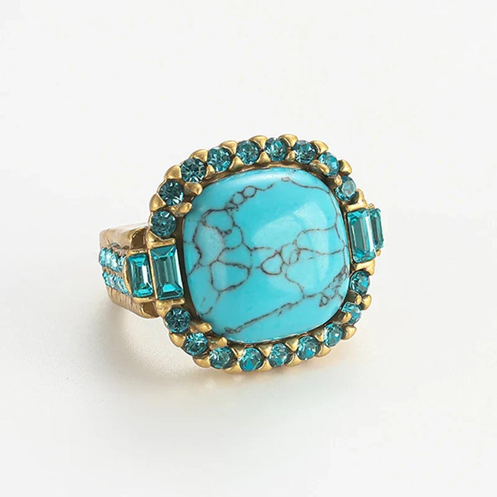 Vintage Art Deco Turquoise and Gold Band