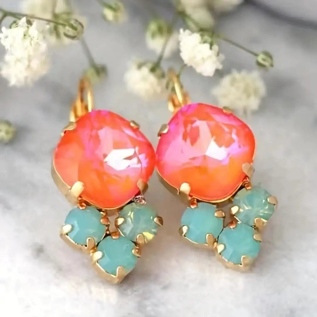 Timeless Gold Rainbow Zircon Earrings