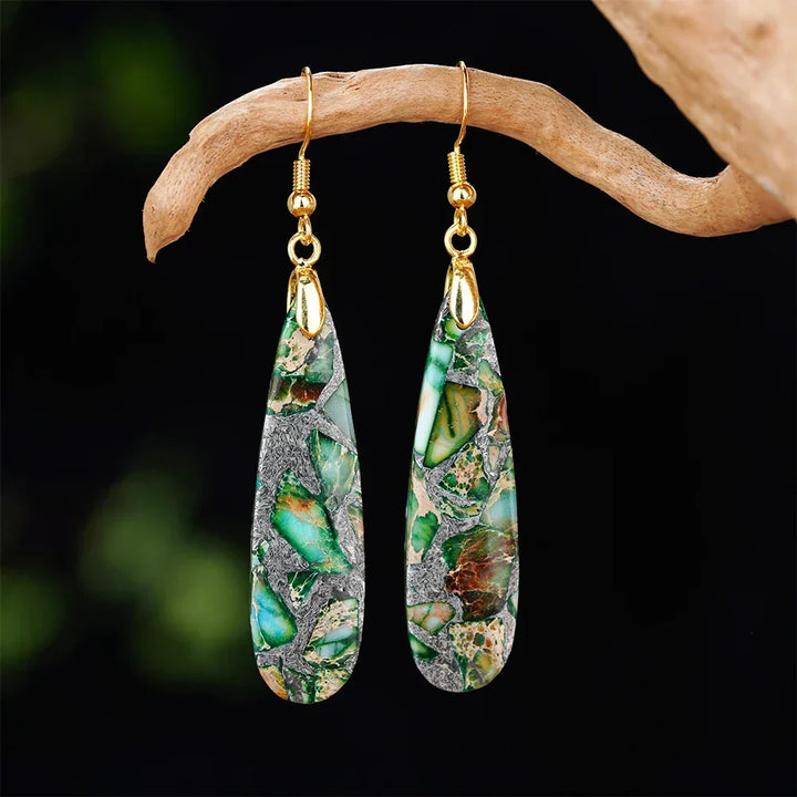 Spiraled Soulstone Drop Earrings