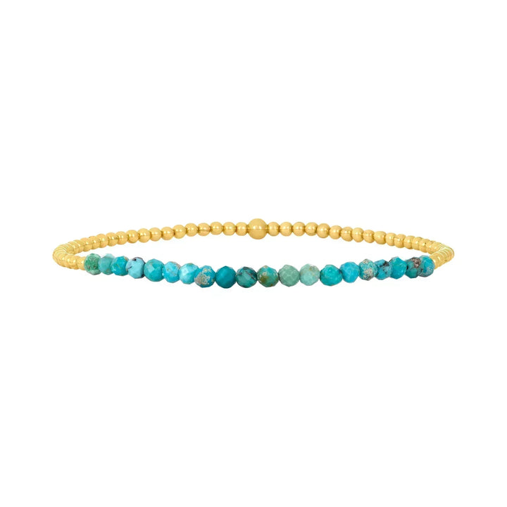 Chic Turquoise and Gold Beaded Bracelet
