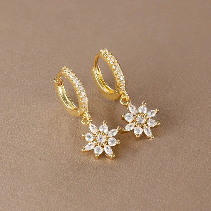 Eternal Crystal Snowflake Drop Earrings