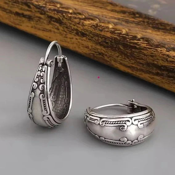 Vintage Silver Mandala Earrings
