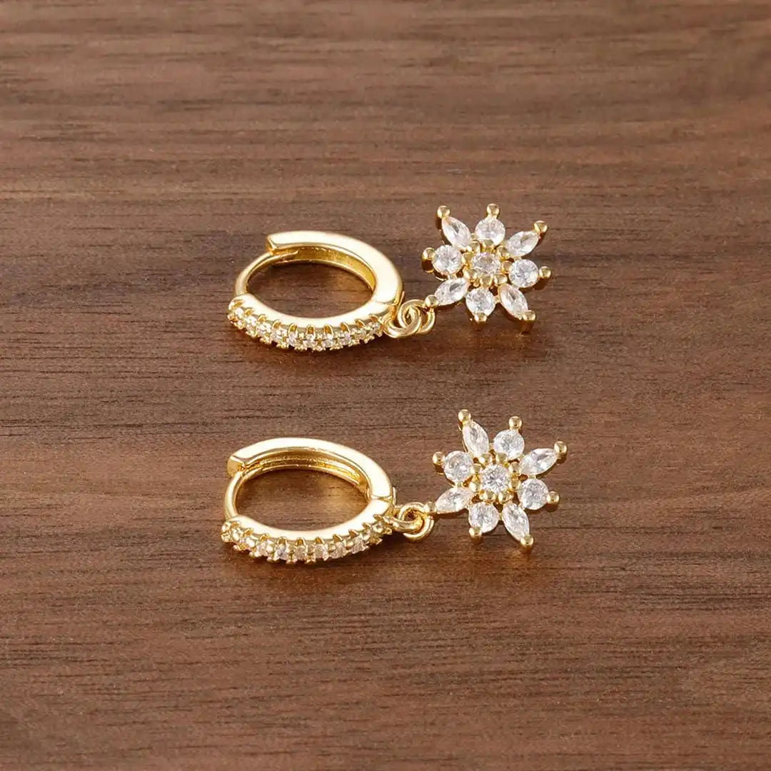 Eternal Crystal Snowflake Drop Earrings