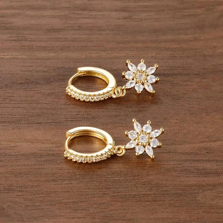Eternal Crystal Snowflake Drop Earrings