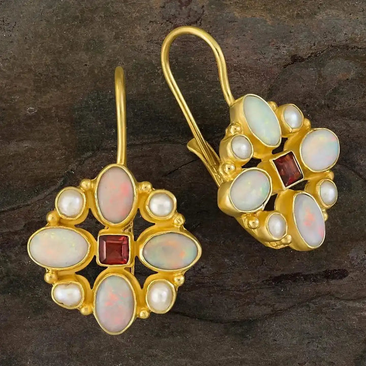 Vintage Pearl Gemstone Earrings