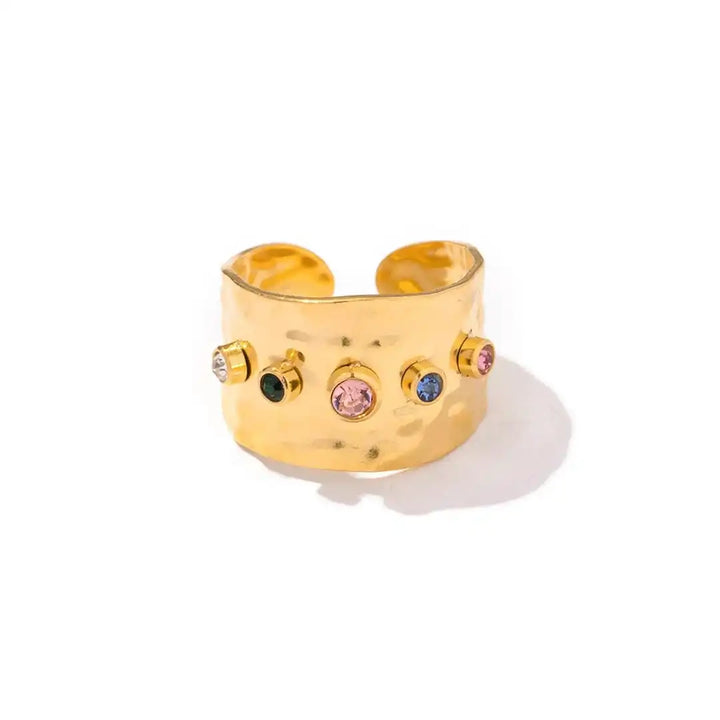 Vintage Gold Cubic Zirconia Band Ring