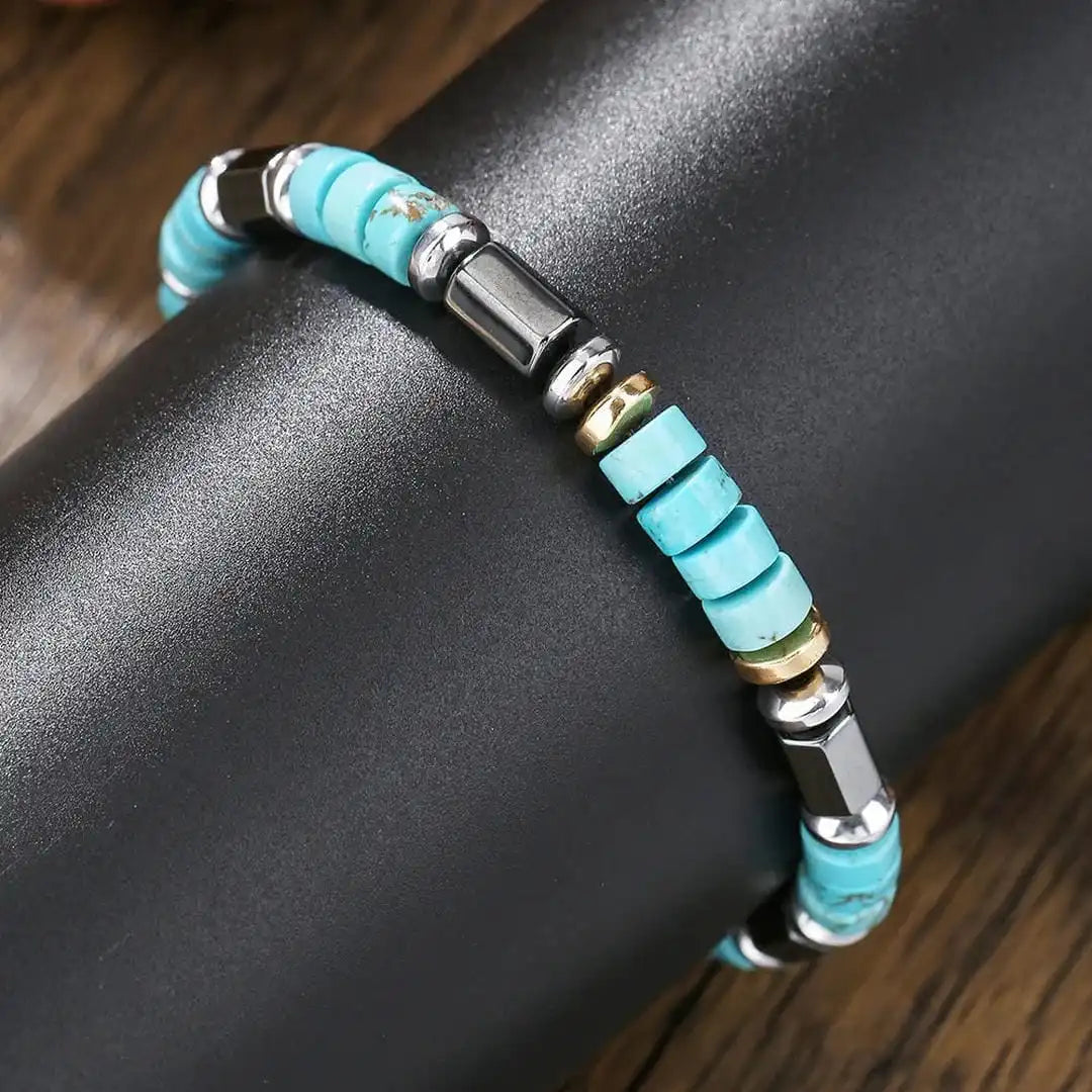 Bohemian Turquoise Gemstone Beaded Bracelet