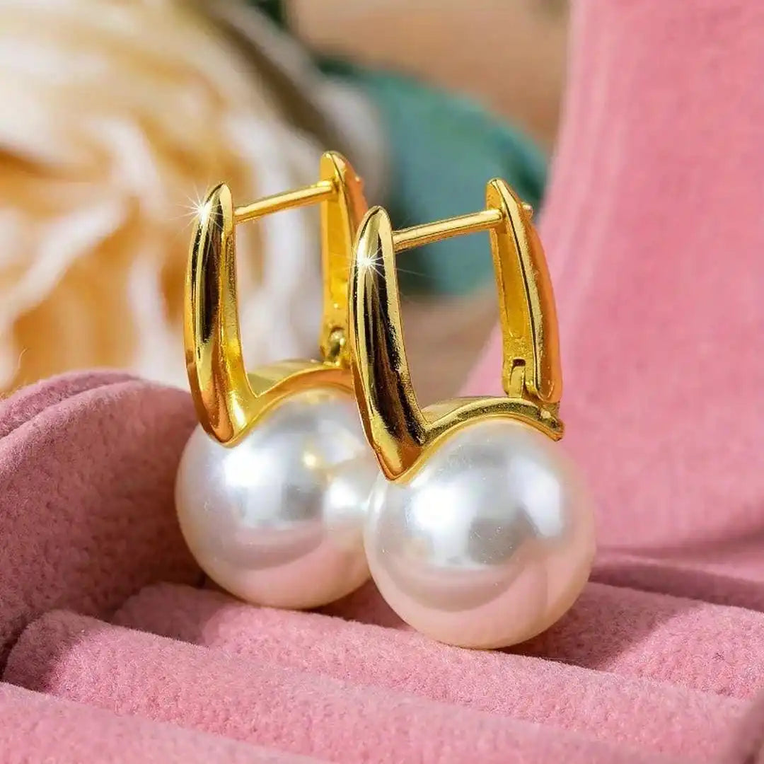 Vintage Golden Pearl Earrings