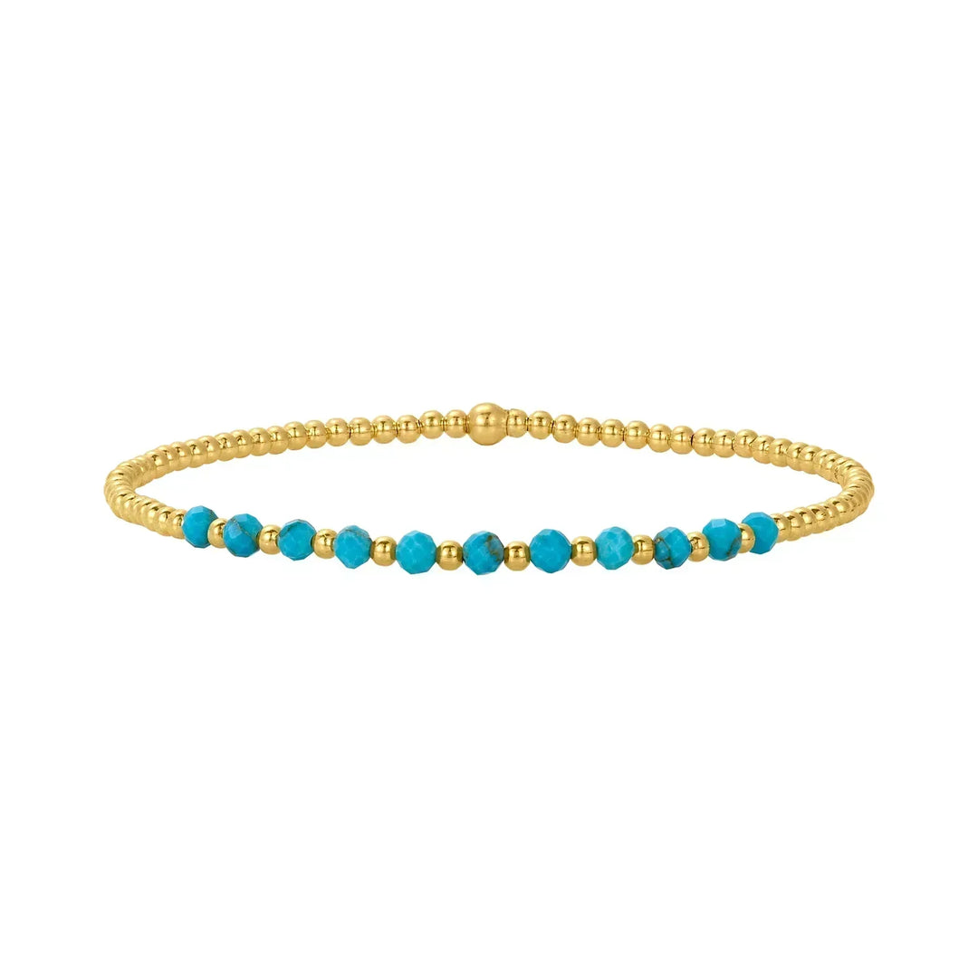 Chic Turquoise and Gold Beaded Bracelet